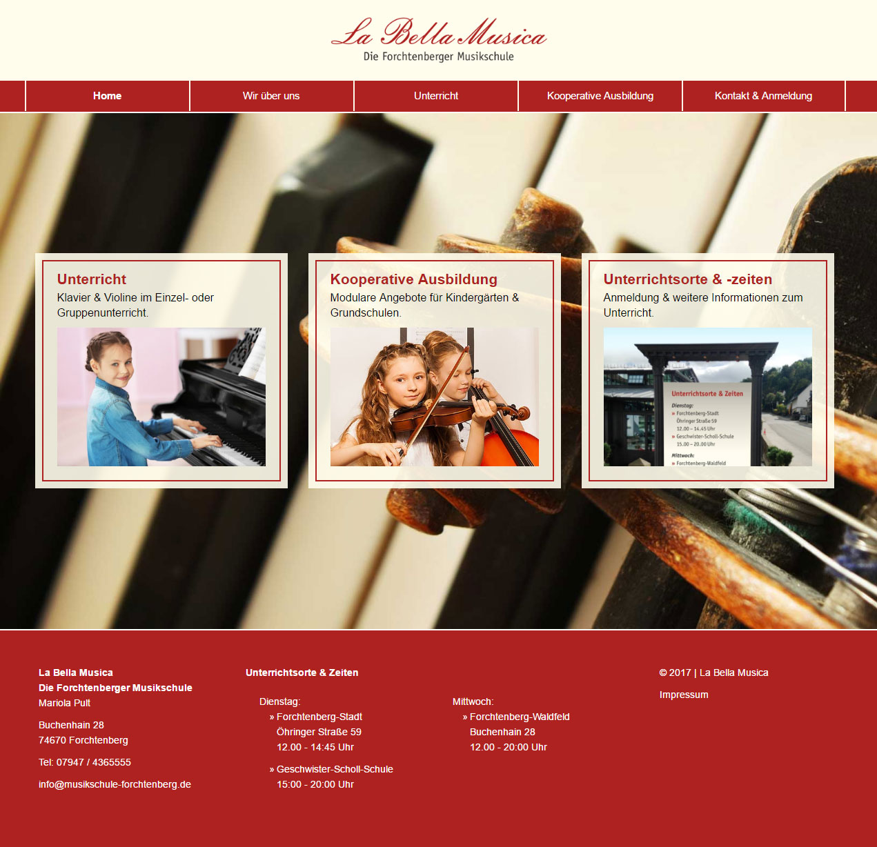 Responsive Homepage - Musikschule-Forchtenberg